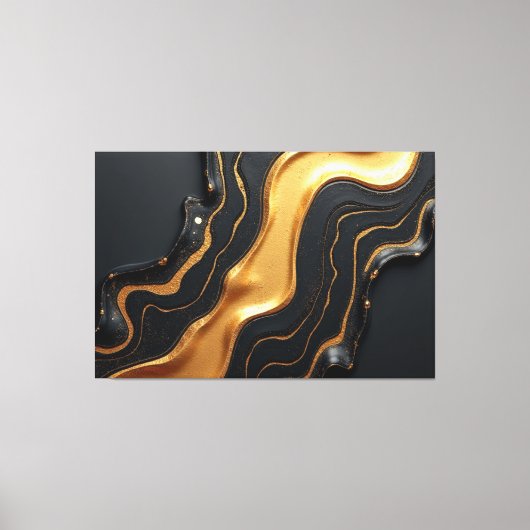 Molten Gold Drift – Luxe 60x40 Fluid Abstract キャンバスプリント (正面)