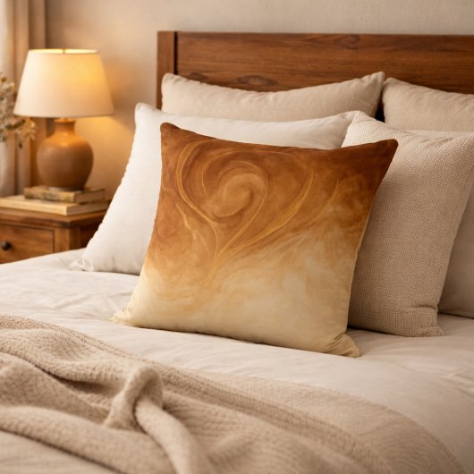 Molten Gold Swirl Throw Pillow クッション