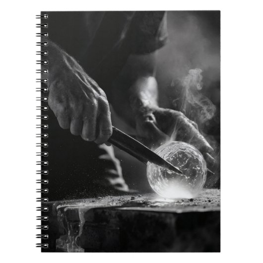 Molten Precision Black White Glass Art Notebook ノートブック (正面)