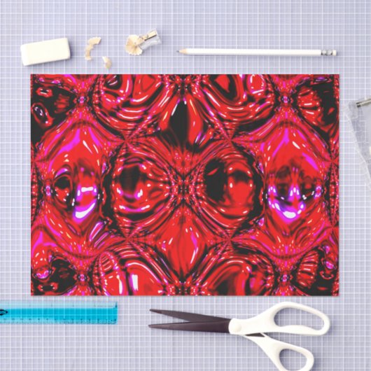 'Molten Red' Abstract Tissue Paper 薄葉紙 (クラフト)