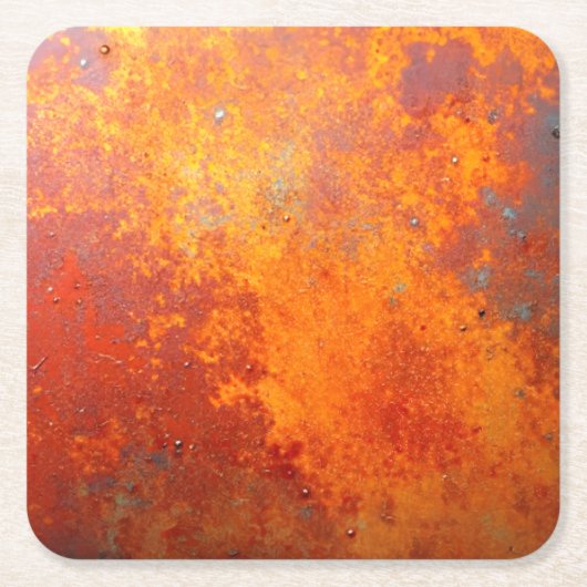 Molten Rust Patina スクエアペーパーコースター (正面)