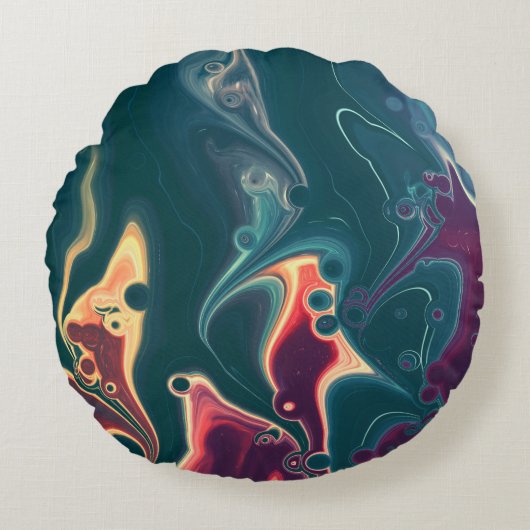 Molten Waves in Midnight Motion ラウンドクッション (正面)
