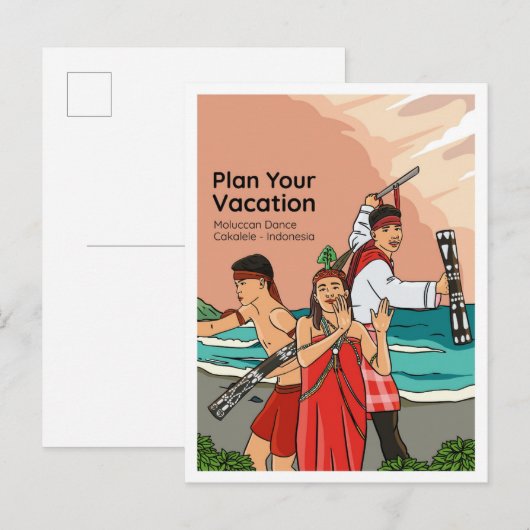 Moluccan Dance Cakalele Indonesia Travel ポストカード (正面/裏面)