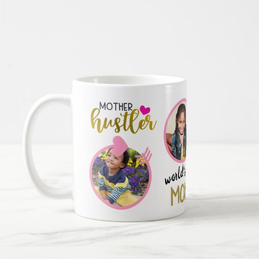 MOMおもしろい引用文写真MUG – かわいいおもしろいトレンディー コーヒーマグカップ (左)