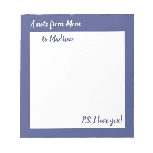 Momから娘または息子のメモ帳のメモ ノートパッド (正面)