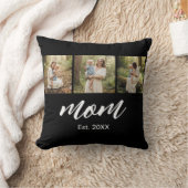 Momがスクリプモダントを確立した黒3枚の写真 クッション (ブランケット)