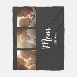 Momがスクリプモダントを確立した黒3枚の写真 フリースブランケット