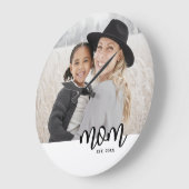 Momが写真を確立 ラージ壁時計 (傾斜)