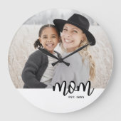 Momが写真を確立 ラージ壁時計 (正面)