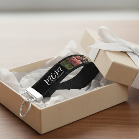 MomがScript 3のモダン写真を作成 リストバンドキーホルダー