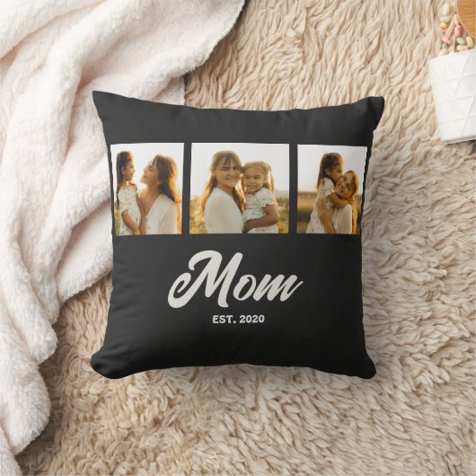 MomがScript Black 3の写真を確立 クッション (ブランケット)