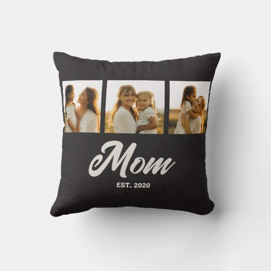 MomがScript Black 3の写真を確立 クッション (裏面)