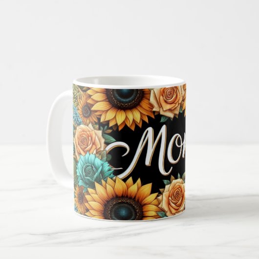 Momとの美しいフローラ配置 コーヒーマグカップ (正面左)