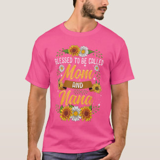 MomとNanaと呼ばれる幸せ かわいいひまわり f Tシャツ