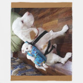 MOMとPUP フリースブランケット (正面)