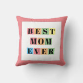 MOMのカラフル写真を最高のブロック クッション (裏面)