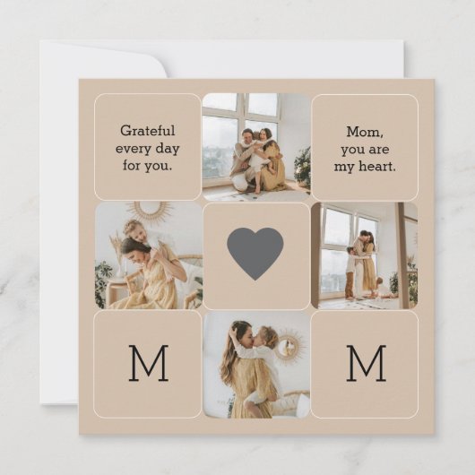 Momのフォトコラージュ – グリーティングカード (正面)