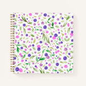 Momの水色フローラ | ノートかわいらしブック ノートブック (正面)
