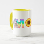 MOMひまわり花とネズミ マグカップ (正面左)