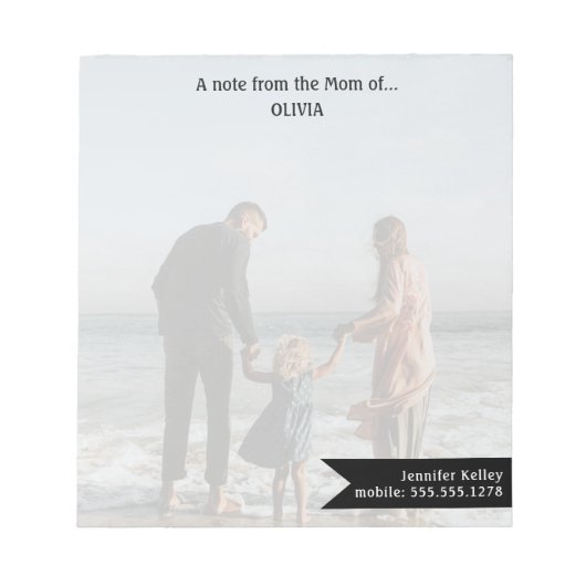 Momカスタムからの写真ノート…パーソナライズされた ノートパッド (正面)