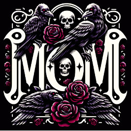 MOMカラススカルとバラ トランプ