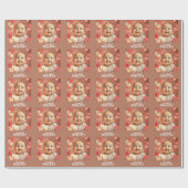 Momギフト追加の写真と文字 ラッピングペーパー (フラット)