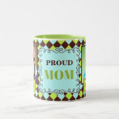 MOMグリーン誇りを持ったとブラウン2写真 ツートーンマグカップ (中央)