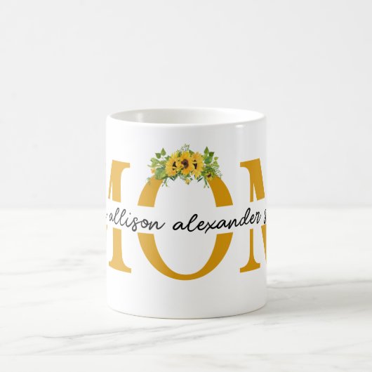 MOMコパーソナライズされたーヒーマグと子供の名前 コーヒーマグカップ (中央)