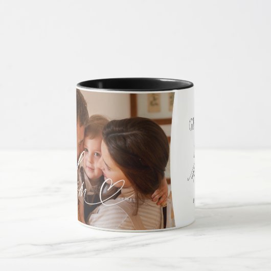 Momスクリプトハートすべての瞬間に感謝の写真 マグカップ (中央)