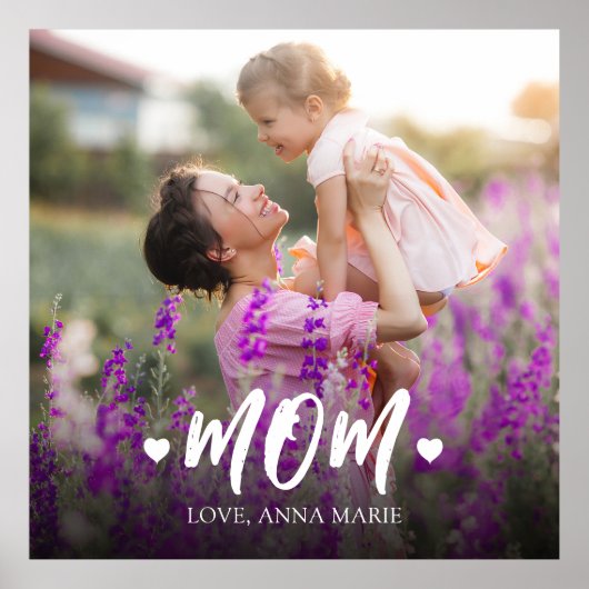 Momスクリプトハート パーソナライズされた ポスター (正面)