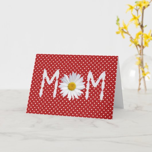 Momデイジーオン水玉模様カード カード (黄色い花)
