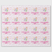 Momハッピーバースデーハートのシャワー名の追加 ラッピングペーパー (フラット)