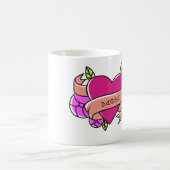 MOMハートタトゥーフローラピンクグリーンクール モーフィングマグカップ (中央)