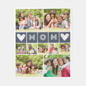 Momハートフォトコラージュ フリースブランケット (正面)