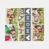 Momハートフォトコラージュ フリースブランケット (正面(横))