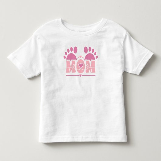 MOMハート足跡 トドラーTシャツ (正面)