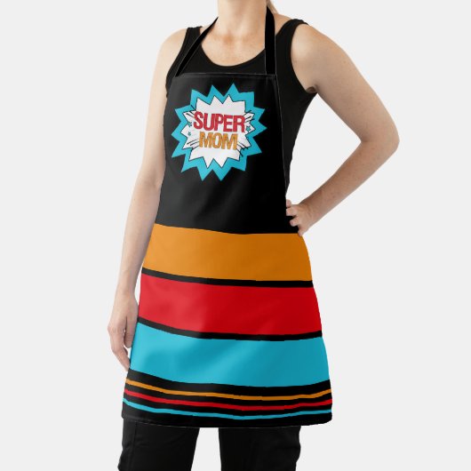 MOMヒーロすごいーテーマイエローレッドブルーブラック エプロン (インサイチュ)