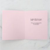 Momピンクと金ゴールドフェミニンフローラ3フォト誕生日 カード (内部)