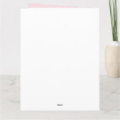 Momピンクと金ゴールドフェミニンフローラ3フォト誕生日 カード (裏面)