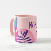 MOMピンク抽象芸術葉フローラマググ マグカップ (正面左)