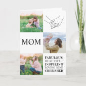 Momファミリーフォトコラージュモダンタイポグラフィカード カード (正面)