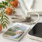 Momフォトグレー文字 キーホルダー (正面右)