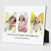 MOMフォトコラージュ3文字切り出し パーソナライズされた フォトプラーク (側面)