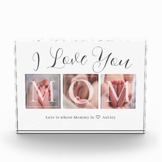 Momフォトブロック生まれたばかりののギフト フォトブロック (正面)