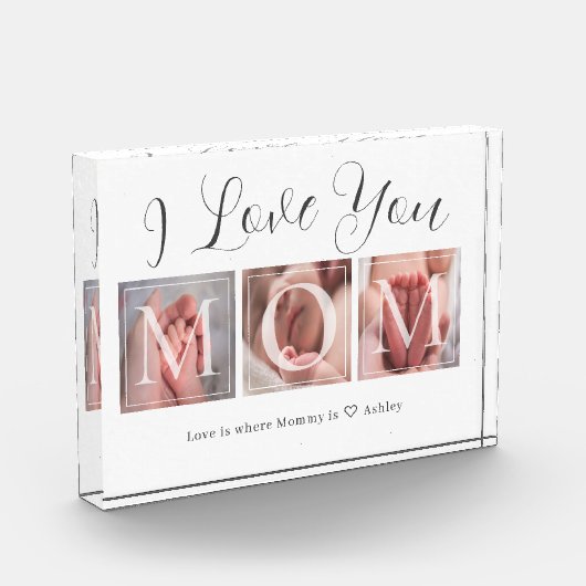 Momフォトブロック生まれたばかりののギフト フォトブロック (左)