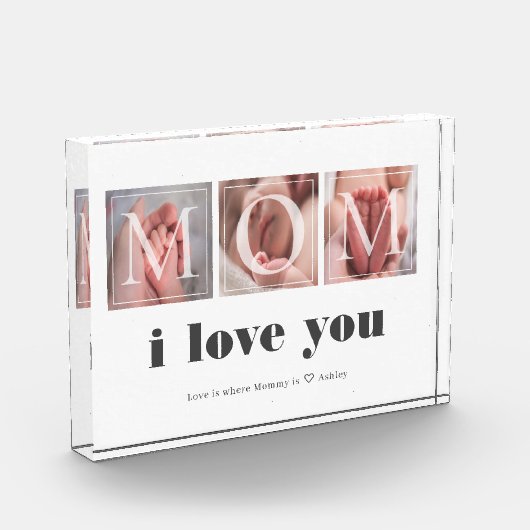 Momフォトブロック生まれたばかりののギフト フォトブロック (左)