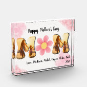 MOMフォトブロック、花、ピンクの花、パーソナライズ フォトブロック (左)