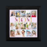Momフローラレター15縦型写真コラージュ薄紫 ギフトボックス<br><div class="desc">お母さんに豪華な写真プレゼント。このデザインは、「ママ」のフローラ文字を金ゴールドや紫百合の花で飾印刷しています。この写真テンプレートは、15枚の写真を追加するために設定さお気に入りのれています。これらの写真は、縦のポートレート形式で表示されます。このグリッドスタイルのフォトコラージュは、薄紫の背景色に表示されます。この色を任意の色(「さらに」クリック)で編集できまカスタマイズす(これを「さらに」)。</div>
