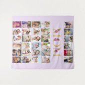 Momフローラレター30縦写真コラージュ薄紫 タペストリー (正面(横))