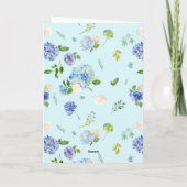 MOMブルーアジサイフローラハッピー母の日 カード (裏面)